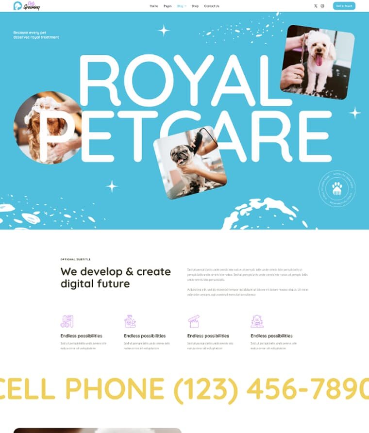 Royal pet care and grooming services for dogs