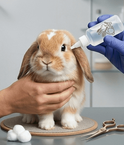 Professional rabbit grooming and hygiene care
